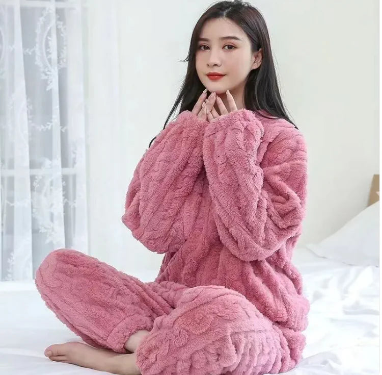 Pure Color Velvet Cotton Pajamas